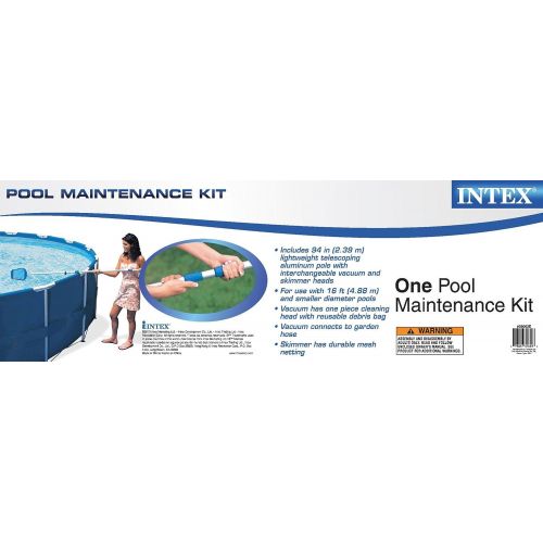 인텍스 Intex Maintenance Pool Kit w/ Vacuum & Pole and Type A Filter Cartridge (6 Pack)