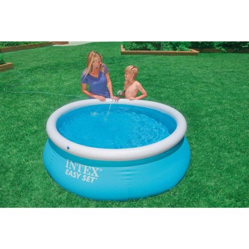 인텍스 Intex 6 Foot x 20 Inch Easy Set Inflatable Round Above Ground Backyard Swimming Pool with 330 GPH Clear Cartridge Filter Pump, Blue