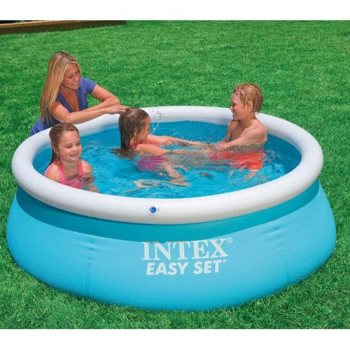 인텍스 Intex 6 Foot x 20 Inch Easy Set Inflatable Round Above Ground Backyard Swimming Pool with 330 GPH Clear Cartridge Filter Pump, Blue