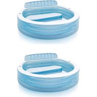 Intex 7.33ft x 30in Swim Center Inflatable Pool with Built in Bench (2 Pack)
