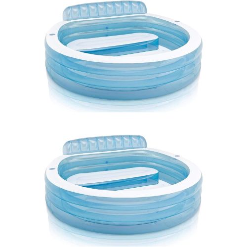 인텍스 Intex 7.33ft x 30in Swim Center Inflatable Pool with Built in Bench (2 Pack)