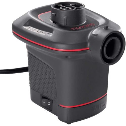 인텍스 Intex 66636 12 Volt Quick-Fill Dc Electric Pump-Just Plug into Car 12v Socket, Black and Red