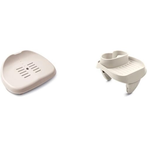 인텍스 Intex 28502E B00PHX0D34 PureSpa Spa Seat, 1, Brown & PureSpa Cup Holder, 2 Standard Size Beverage Containers