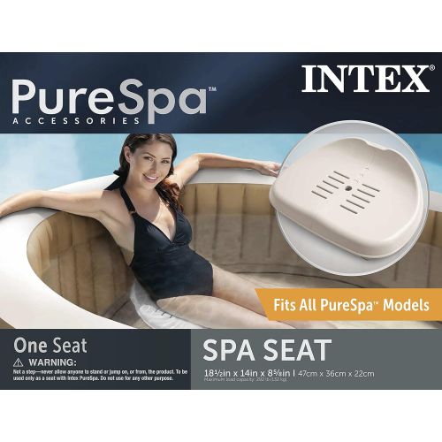 인텍스 Intex 28502E B00PHX0D34 PureSpa Spa Seat, 1, Brown & PureSpa Cup Holder, 2 Standard Size Beverage Containers