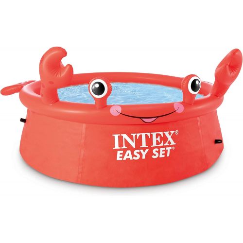 인텍스 Intex 26100EH Happy Crab Easy Set Ground Pool, Red