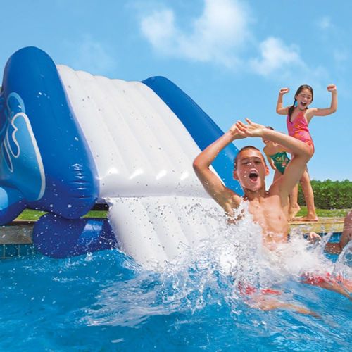 인텍스 Intex Inflatable Swimming Pool Water Slide, Blue (2 Pack) & Intex Repair Kit