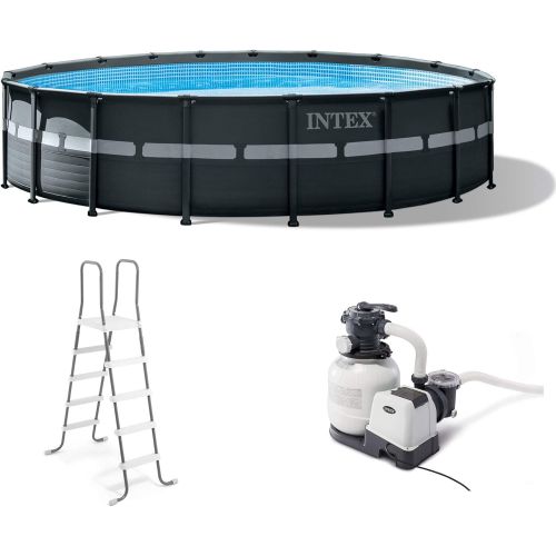 인텍스 Intex 26329EH 18ft X 52in Ultra XTR Pool Set with 120V 1,600 GPH Sand Filter Pump, Ladder, Ground Cloth, Chlorine Tablets, & Pool Cover