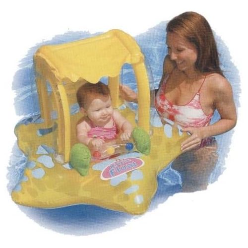 인텍스 Intex 56573EP Outdoor Swimming Pool Inflatable Comfortable Shaded Canopy Starfish Lounger Baby Toddler Float Safety Raft, Yellow