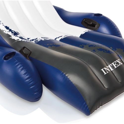 인텍스 Intex Inflatable Floating Recliner Lounge + Cup Holders for Pool/Lake 58868E