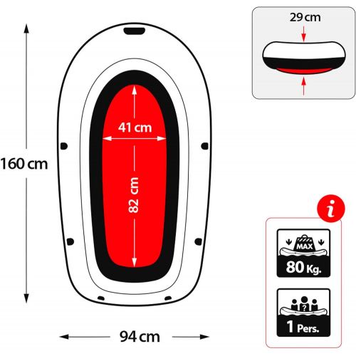 인텍스 Intex Explorer Pro Inflatable Boat, Boat Only, One Person (160 x 94 x 29 cm)