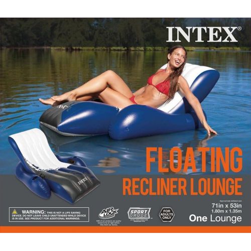 인텍스 Intex Floating Recliner Lounge for Swimming Pools, 2-Pack
