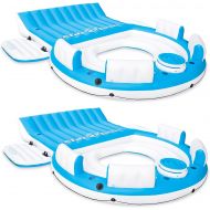 Intex 7-Person Inflatable Island Pool Lake Raft Lounger for Adults (2 Pack)