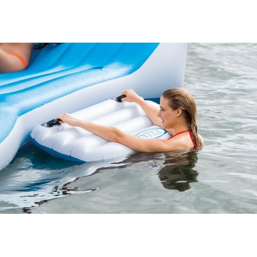 인텍스 Intex 7-Person Inflatable Island Pool Lake Raft Lounger for Adults (2 Pack)