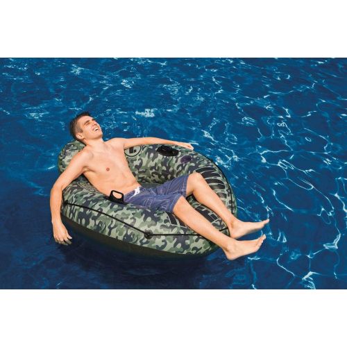 인텍스 Intex Camo River Run I Inflatable Floating Tube Raft (2 Pack) 58835EP