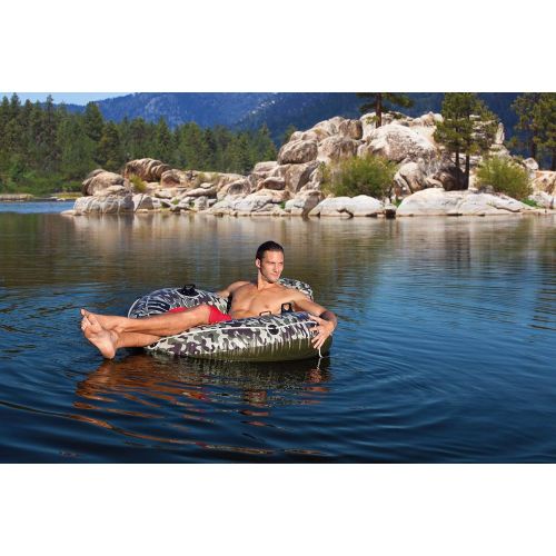 인텍스 Intex Camo River Run I Inflatable Floating Tube Raft (2 Pack) 58835EP