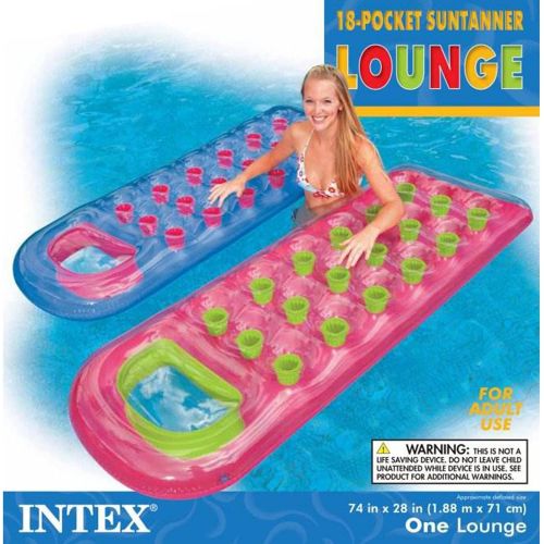 인텍스 Intex 59895EP 18-Pocket Suntanner Lounge Floating Lounger (Set of 2)