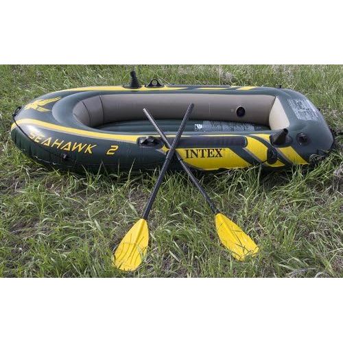 인텍스 Intex Seahawk 2 Inflatable 2 Person Floating Boat Raft Set with Pump (3 Pack)