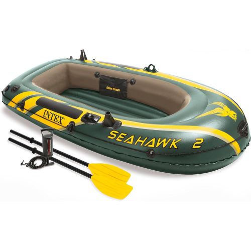 인텍스 Intex Seahawk 2 Inflatable 2 Person Floating Boat Raft Set with Pump (3 Pack)