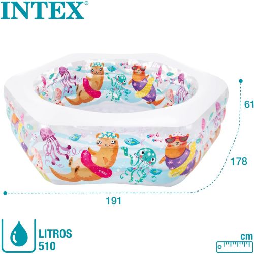 인텍스 Intex Swim Center Ocean Reef Inflatable Pool, 75 X 70 X 24, for Ages 6+