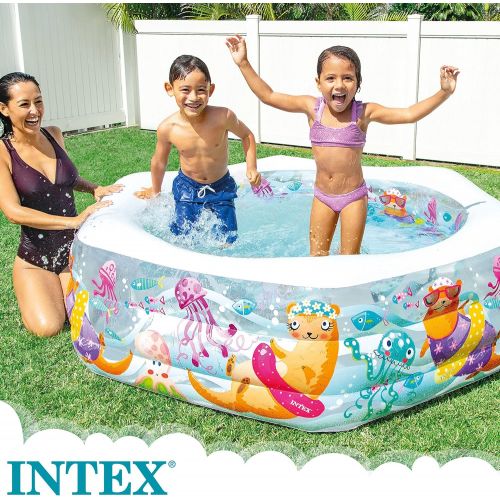 인텍스 Intex Swim Center Ocean Reef Inflatable Pool, 75 X 70 X 24, for Ages 6+