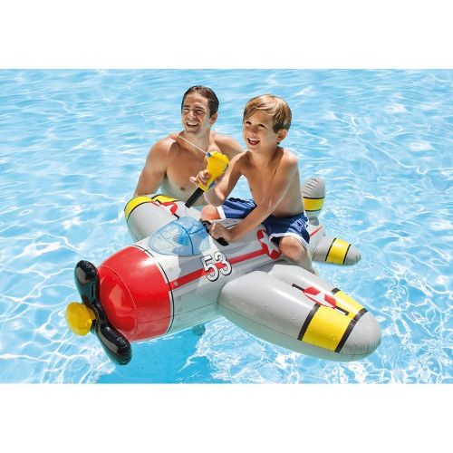 인텍스 Intex Water Gun Plane Ride-On, 52 x 51, for Ages 3+, 1 Pack (Colors May Vary)