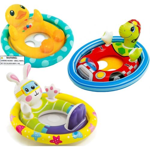 인텍스 Intex See Me Sit Pool Rider Floats Ring Tube, Duck, Bunny & Racing Turtle - 3 Pack