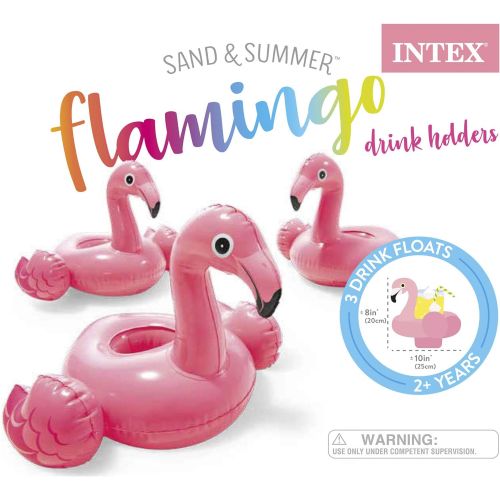 인텍스 Intex Floating Flamingo Inflatable Drink Holders, 3-Pack