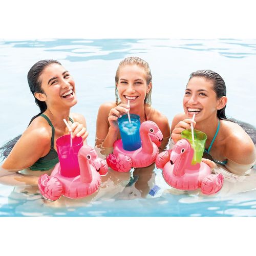 인텍스 Intex Floating Flamingo Inflatable Drink Holders, 3-Pack