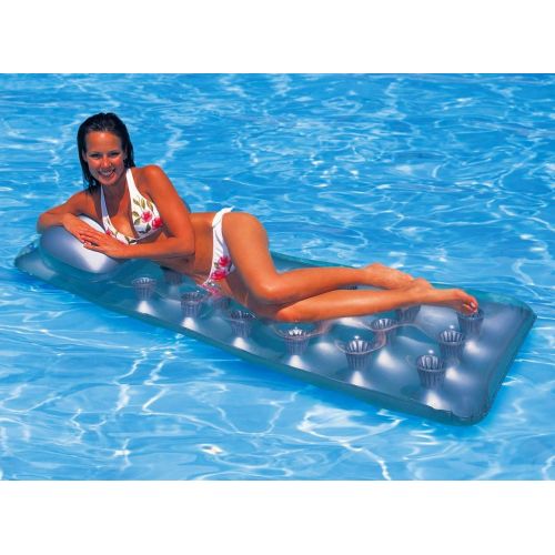 인텍스 Intex 58894EP 18-Pocket French Mattress Suntanner Pool Lounger Float w/ Headrest