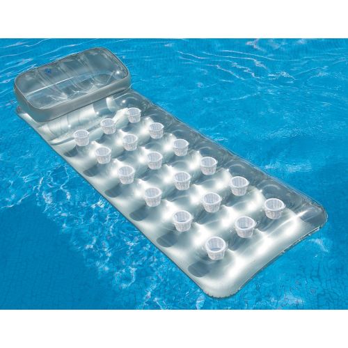 인텍스 Intex 58894EP 18-Pocket French Mattress Suntanner Pool Lounger Float w/ Headrest