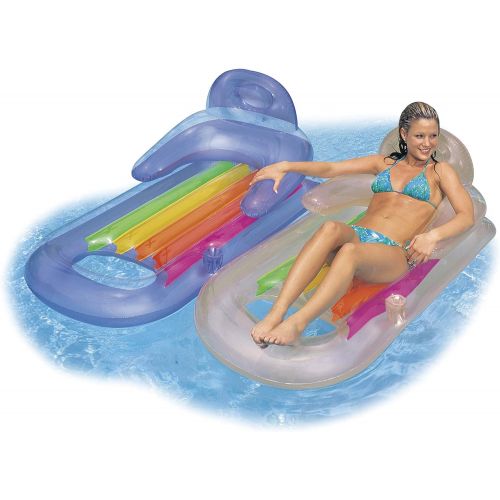 인텍스 Intex King Kool Lounge Swimming Pool Lounger with Headrest - Set of 2 (Pair)