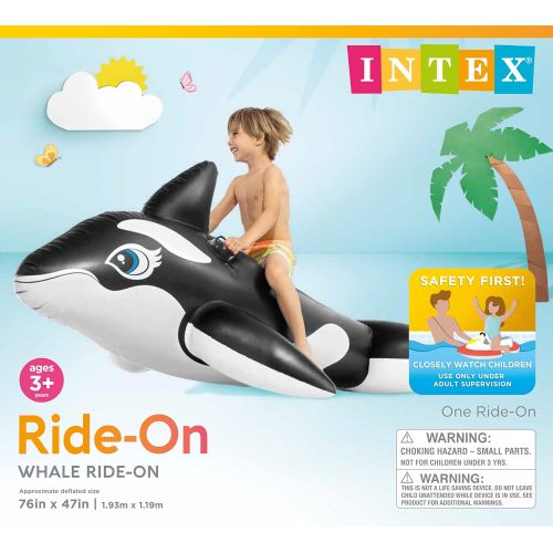 인텍스 Intex Whale Inflatable Pool Ride-On, 76 X 47, for Ages 3+