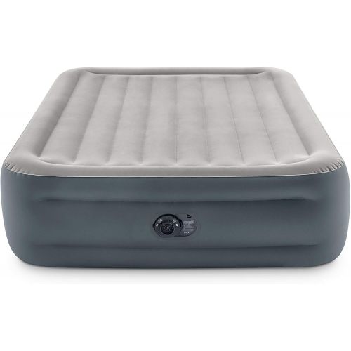 인텍스 Intex Dura-Beam Plus Series Essential Rest Airbed with Internal Electric Pump, Bed Height 18, Queen (2021 Model)