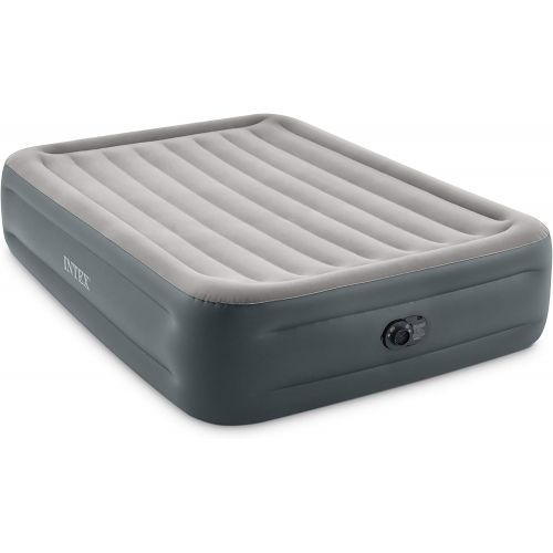 인텍스 Intex Dura-Beam Plus Series Essential Rest Airbed with Internal Electric Pump, Bed Height 18, Queen (2021 Model)