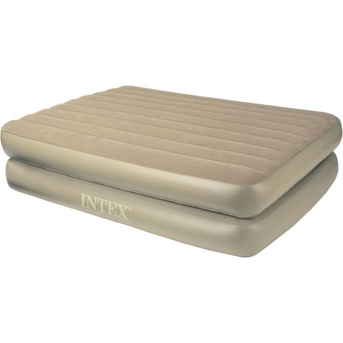 인텍스 INTEX Queen Raised Air Bed Guest Airbed Mattress with Built-In Pump