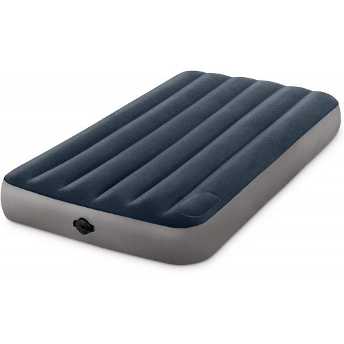 인텍스 Intex Dura-Beam Standard Series Single-High Airbed with Two-Step Pump, Green, Twin