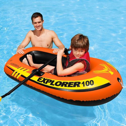 인텍스 Intex Explorer 100 1 Person Youth Pool Lake Inflatable Raft Row Boat | 58329EP