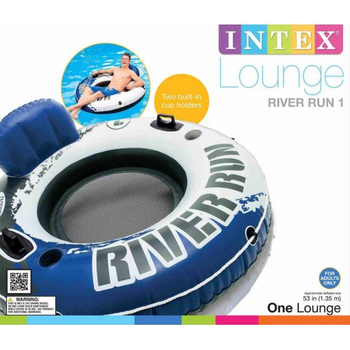 인텍스 Intex River Run 1 Inflatable Floating Tube Raft for Lake, River, & Pool (3 Pack)