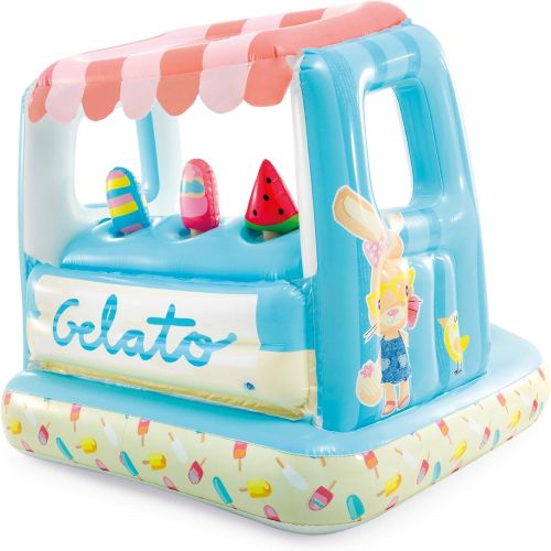 인텍스 Intex Ice Cream Stand Inflatable Playhouse and Pool, for Ages 2-6, Multi, Model Number: 48672EP