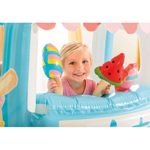 인텍스 Intex Ice Cream Stand Inflatable Playhouse and Pool, for Ages 2-6, Multi, Model Number: 48672EP