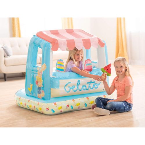 인텍스 Intex Ice Cream Stand Inflatable Playhouse and Pool, for Ages 2-6, Multi, Model Number: 48672EP