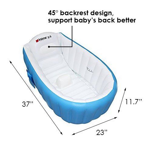  [아마존베스트]Baby Inflatable Bathtub Intime Children Anti-slippery Swimming Pool Foldable Travel Air Shower...