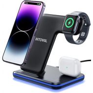 Intoval Charging Station for Apple iPhone/iWatch/Airpods, 3 in 1 Wireless Charger for iPhone 14/13/12/11/XS/XR/XS/X/8, iWatch 8/Ultra/7/6/SE/5/4/3/2, Airpods Pro2/Pro1/3/2/1 (Z5,Black)