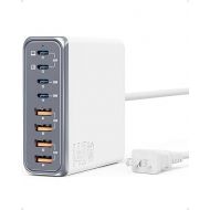 Intoval 140W USB C Charger Block: 8-Port Charging Station for Multiple Devices iPhone, MacBook, Galaxy, iPad & More (K44,White)