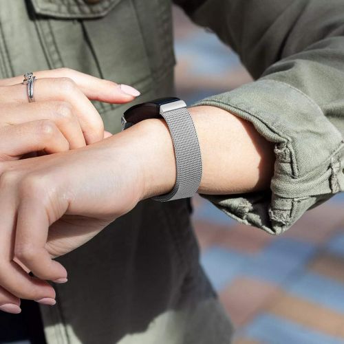  [아마존베스트]Intoval Metal Mesh Stainless Steel Magnetic Wrist Band Compatible with Fitbit Inspire HR and Fitbit Inspire Fitness Trackers for Men and Women.