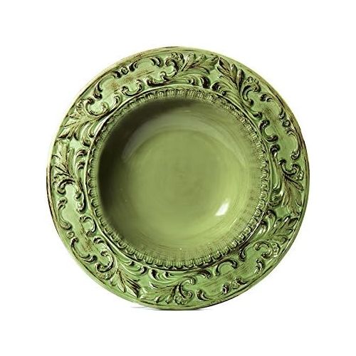  Intrada BAR7437G Baroque Pasta Bowl, Large, Green