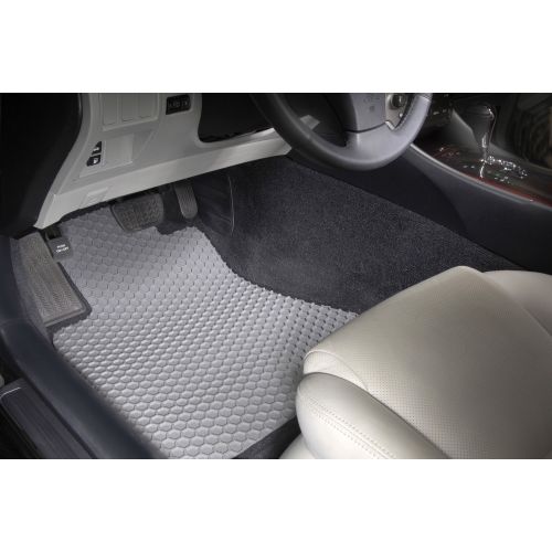  Intro-Tech Automotive Intro-Tech Hexomat Front Row Custom Floor Mats for Select Ford Van (E- Series Full size van) Models - Rubber-like Compound (Gray)