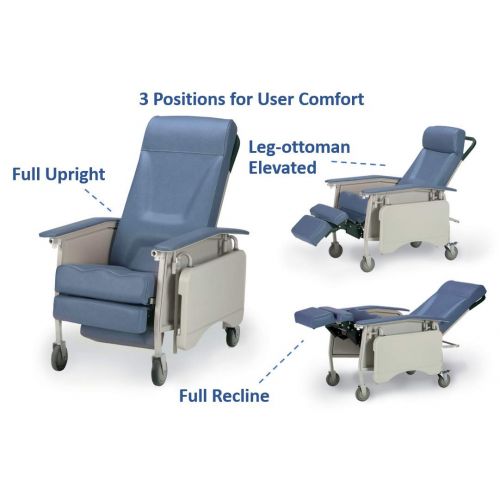  Invacare Deluxe 3 Position Recliner Fabric: Blue Ridge, Size: Adult