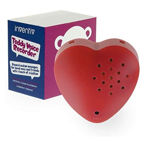  [아마존베스트]1 Pack, Inventiv 30 Second Voice Sound Recorder Module for Plush Toy, Stuffed Teddy Bear Animal Recordable Heart, Record Custom Messages (Red)