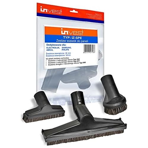  Invest 3 Vacuum Cleaner Brushes for ELECTROLUX Samsung Amica Philips 32 mm Set Brushes